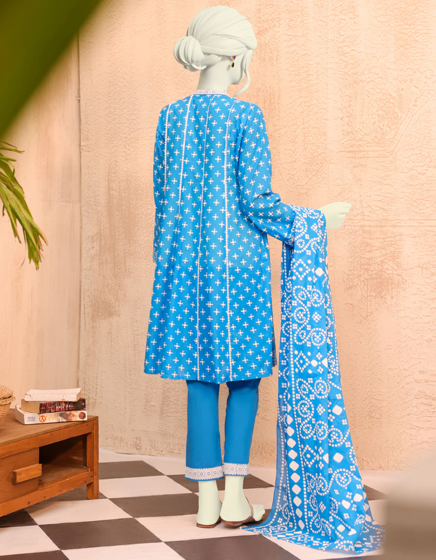 BLUE LAWN 3PC UNSTITCHED | JJLS-S-JPWU-US-22-035 FB/TAMSIN - Image 2