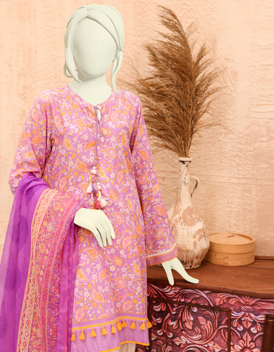PURPLE LAWN 3PC UNSTITCHED | JJLS-S-JPWU-US-22-039 FB/PURPLE PAISLEY - Image 4