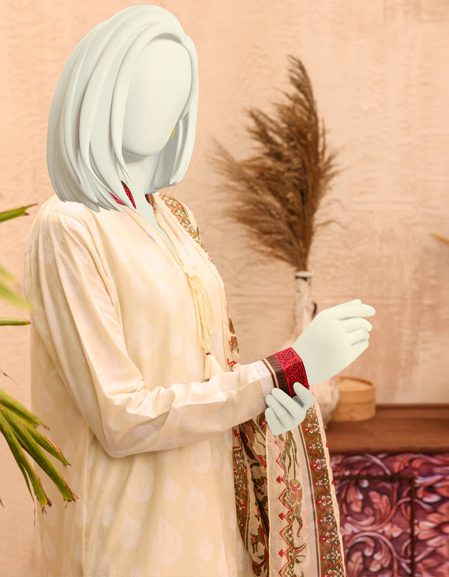 IVORY LAWN 3PC UNSTITCHED | JJLS-S-JPWU-US-22-040 FB/TEAR DROP - Image 4