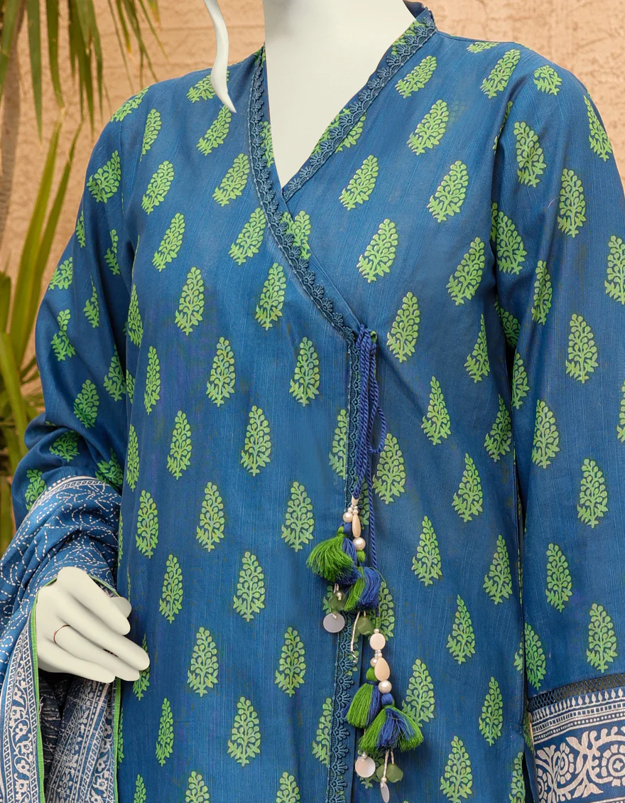 BLUE KHADDAR 3PC UNSTITCHED | JJLS-S-JPWU-US-22-041 FB/ZEHA - Image 3