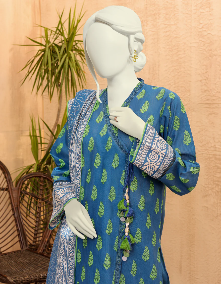 BLUE KHADDAR 3PC UNSTITCHED | JJLS-S-JPWU-US-22-041 FB/ZEHA - Image 4