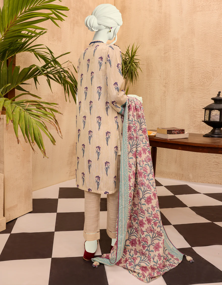 MULTICOLOR KHADDAR 3PC UNSTITCHED | JJLS-S-JPWU-US-22-042 FB/AMAVI - Image 2