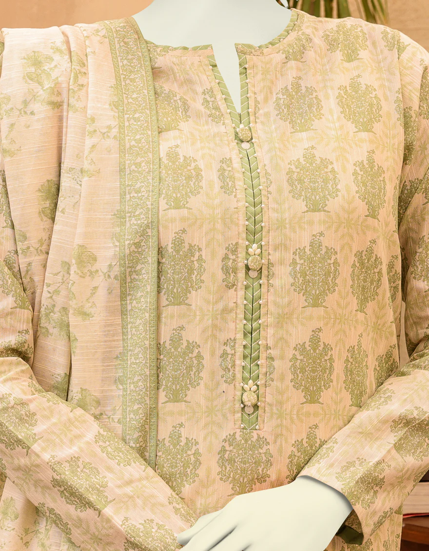 CREAM GREEN KHADDAR 3PC UNSTITCHED | JJLS-S-JPWU-US-22-045 FB/KONIA - Image 4