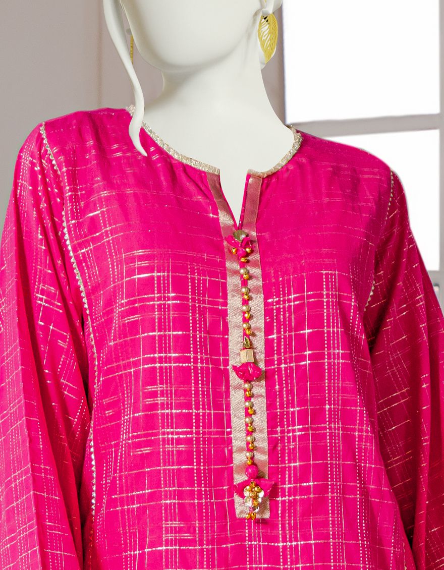 PINK 1PC UNSTITCHED | JJLS-S-JSU-US-22-916 FB/BDL-001 - Image 2