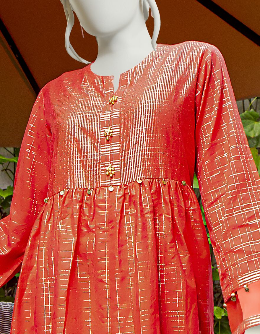 RED 1PC UNSTITCHED | JJLS-S-JSU-US-22-917 FB/BDL-002 - Image 2
