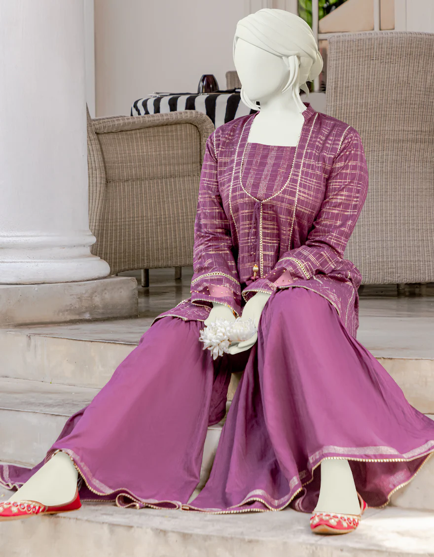 DARK PURPLE NEARANG 1PC UNSTITCHED | JJLS-S-JSU-US-22-918 FB/BDL-003 - Image 4