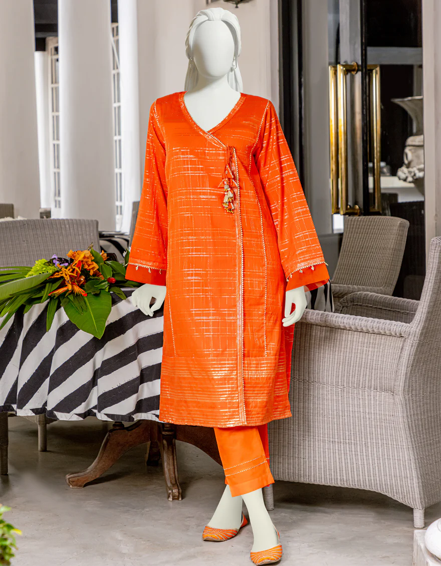 ORANGE NEARANG 1PC UNSTITCHED | JJLS-S-JSU-US-22-919 FB/BDL-004 - Image 3