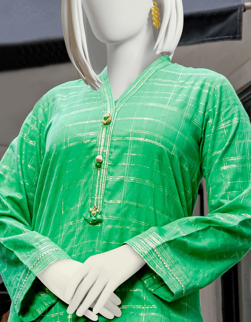 GREEN 1PC UNSTITCHED | JJLS-S-JSU-US-22-920 FB/BDL-005 - Image 2