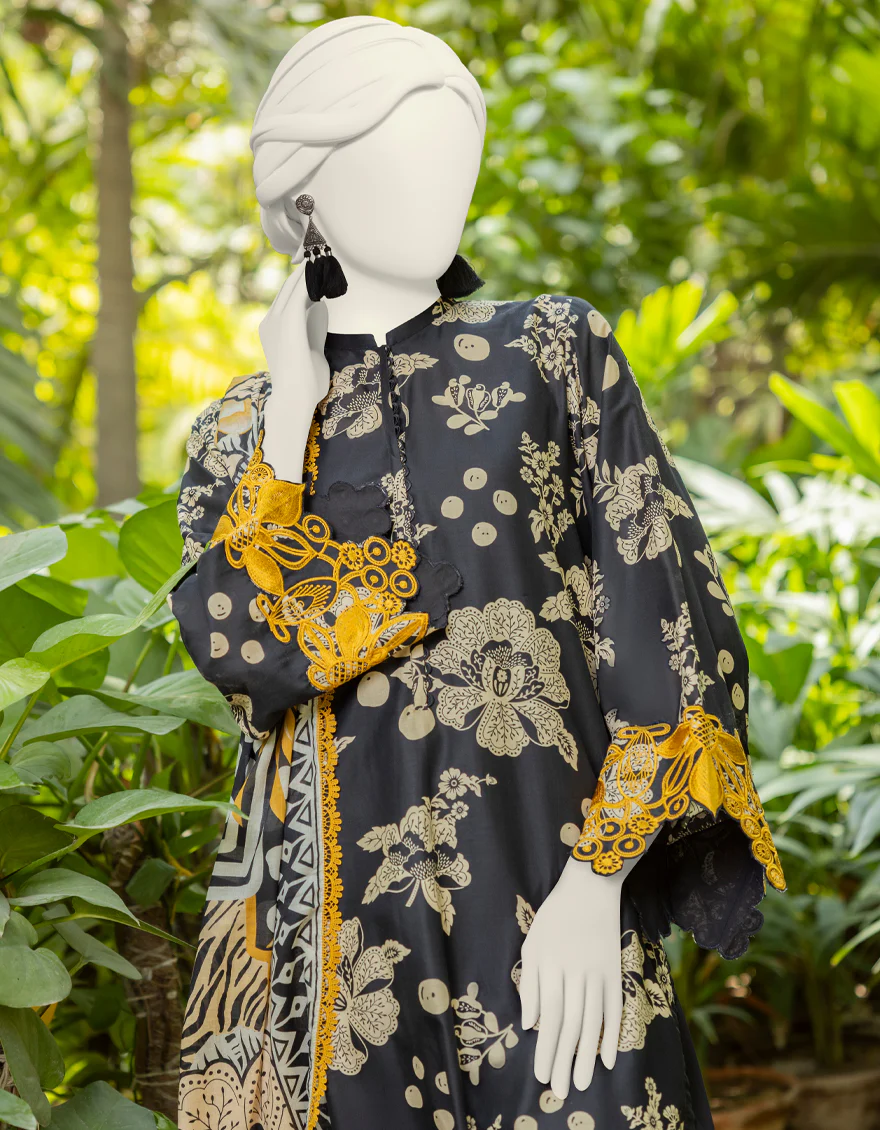 BLACK LAWN 2PC UNSTITCHED | JJLS-S-JW2-24-7013 FB/TROPICAL-2 - Image 3