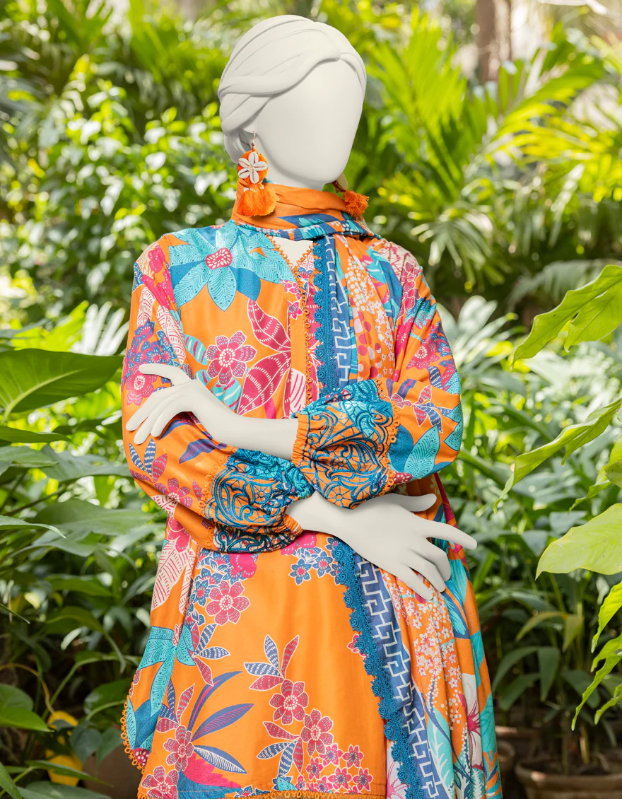MULTICOLOR LAWN 2PC UNSTITCHED | JJLS-S-JW2-24-7014 FB/TROPICAL-3 - Image 3