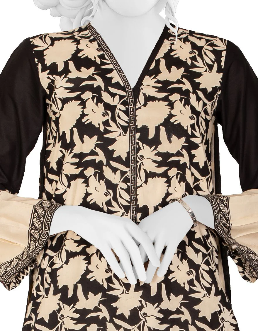 BLACK-WHT STP LAWN 2PC UNSTITCHED | JJLS-S-JW2-US-21-2010 FB/BLACK N WHITE - Image 3