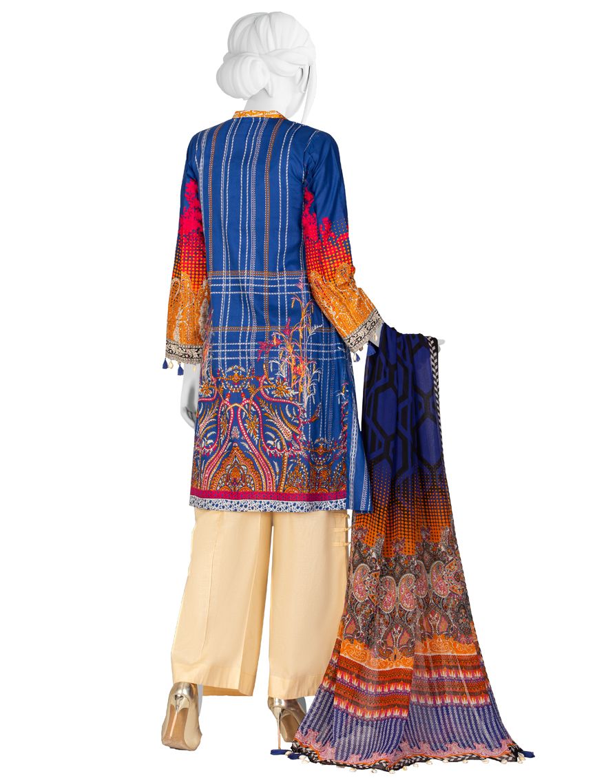 BLUE LIMINAL 2PC UNSTITCHED | JJLS-S-JW2-US-21-7004 FB/BLUE CARPET - Image 3