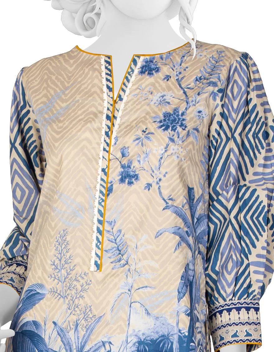 BLUE OFF WHITE LIMINAL 2PC UNSTITCHED | JJLS-S-JW2-US-21-7005 FB/BIRD PARADISE - Image 2
