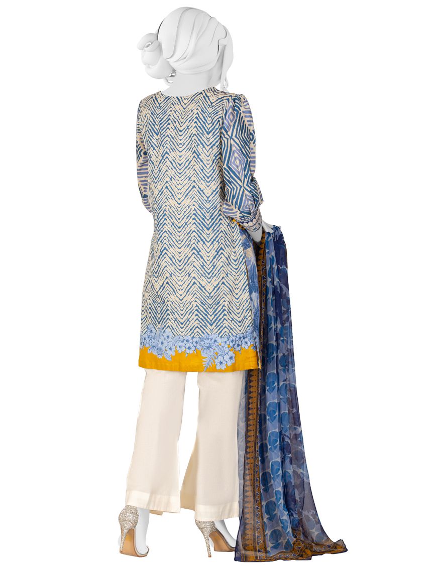 BLUE OFF WHITE LIMINAL 2PC UNSTITCHED | JJLS-S-JW2-US-21-7005 FB/BIRD PARADISE - Image 3