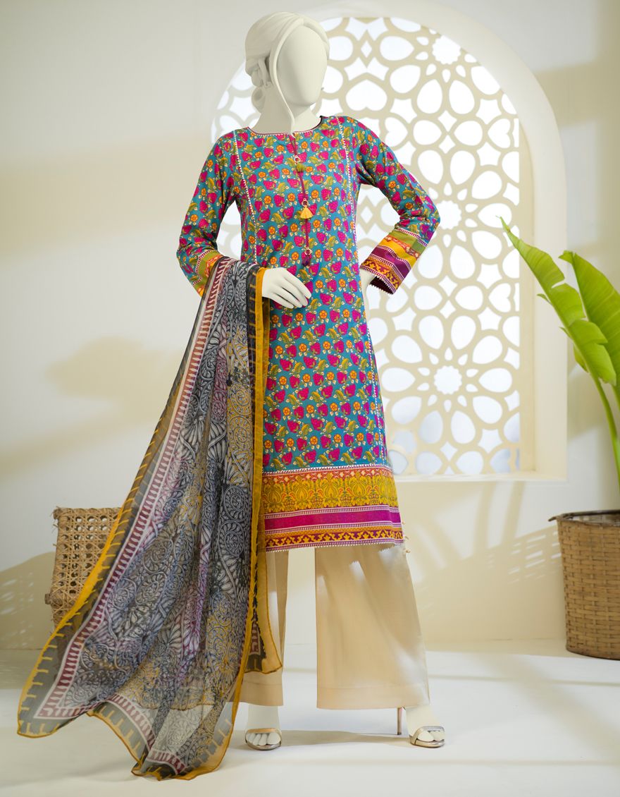 MULTICOLOR LIMINAL 2PC UNSTITCHED | JJLS-S-JW2-US-21-7006 FB/MILANO - Image 3