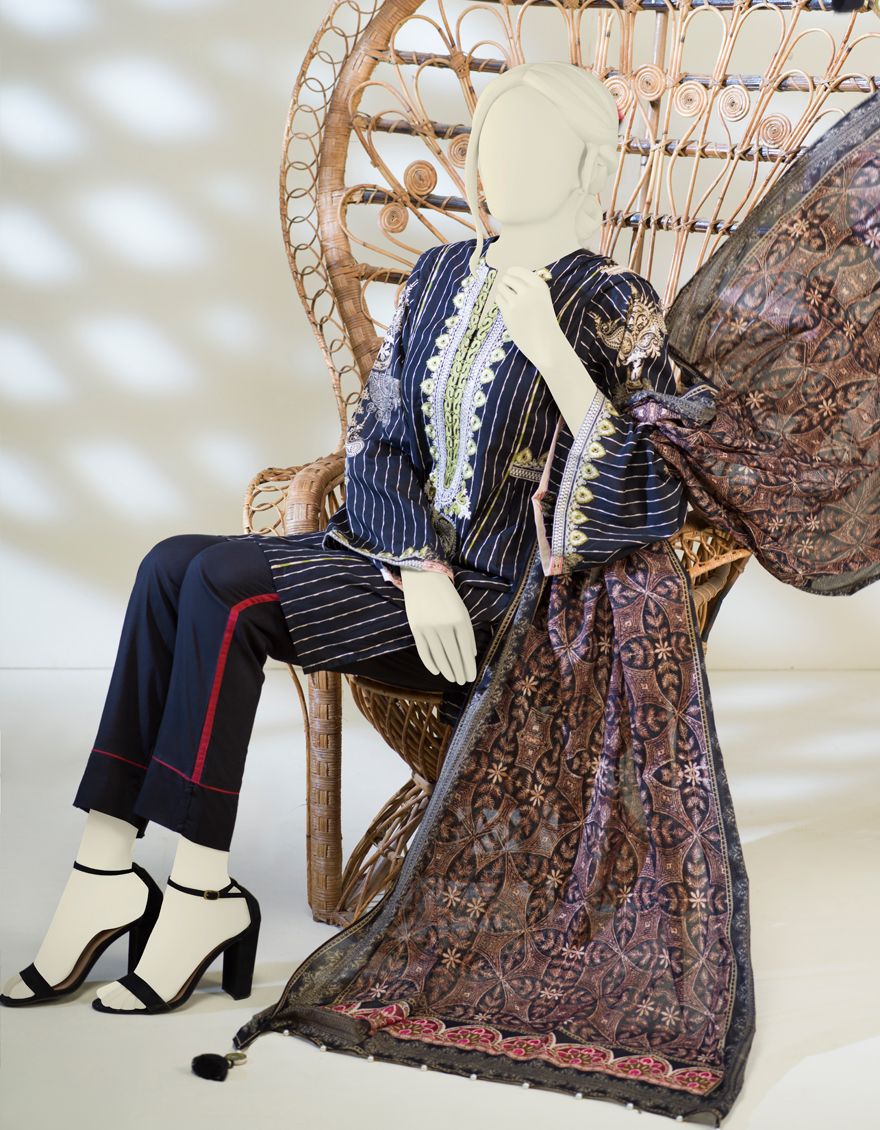 BLACK LAWN 2PC UNSTITCHED | JJLS-S-JW2-US-21-7011 FB/SYMPHONY - Image 2