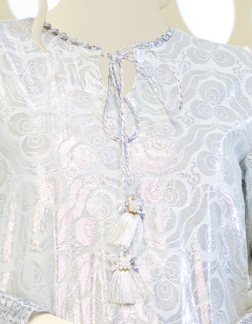 SILVER WHITE JACQUARD 2PC UNSTITCHED | JJLS-S-JW2-US-21-7012 FB/ISOKE - Image 2