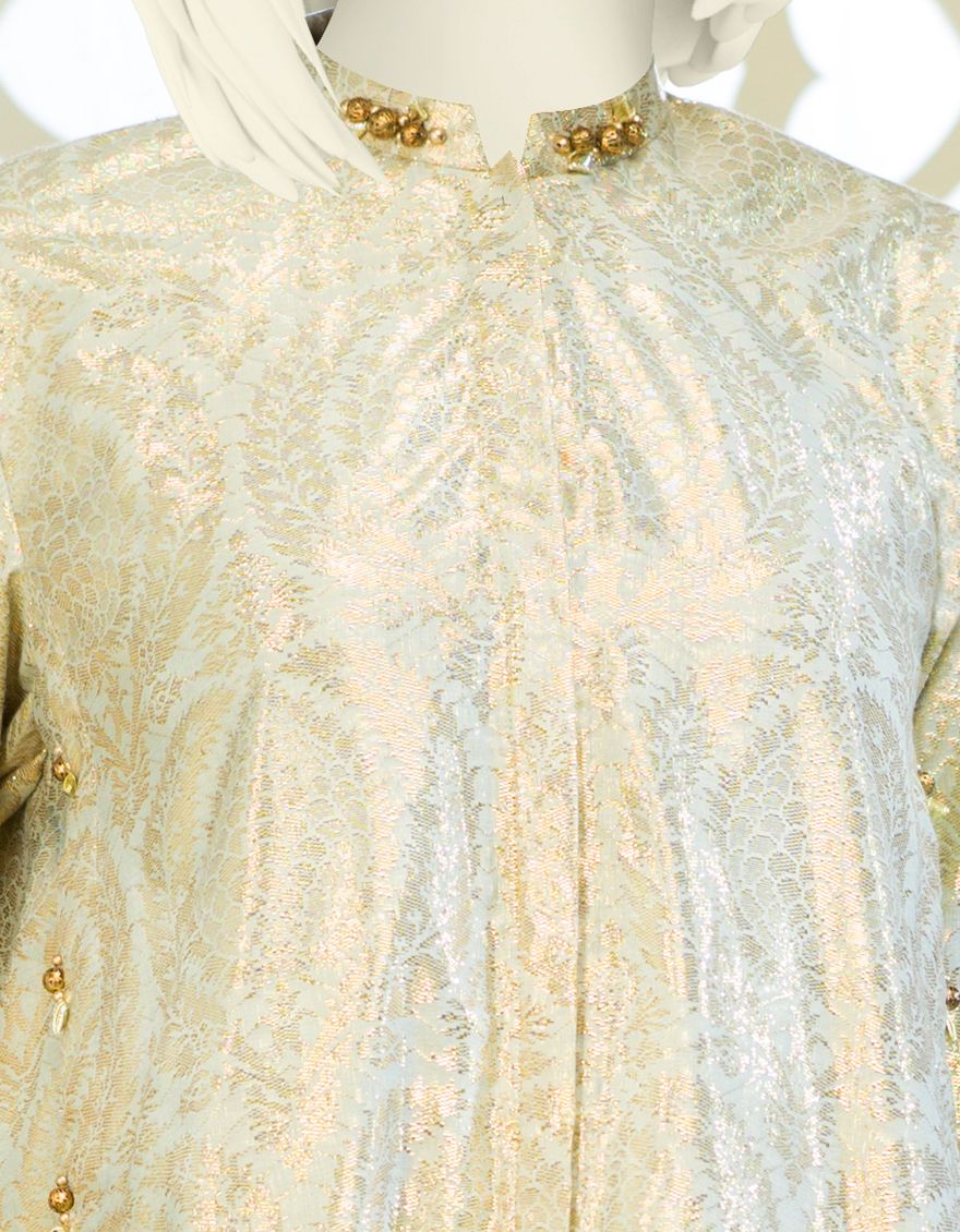 GOLDEN-GREEN JACQUARD 2PC UNSTITCHED | JJLS-S-JW2-US-21-7015 FB/GIALLO - Image 2