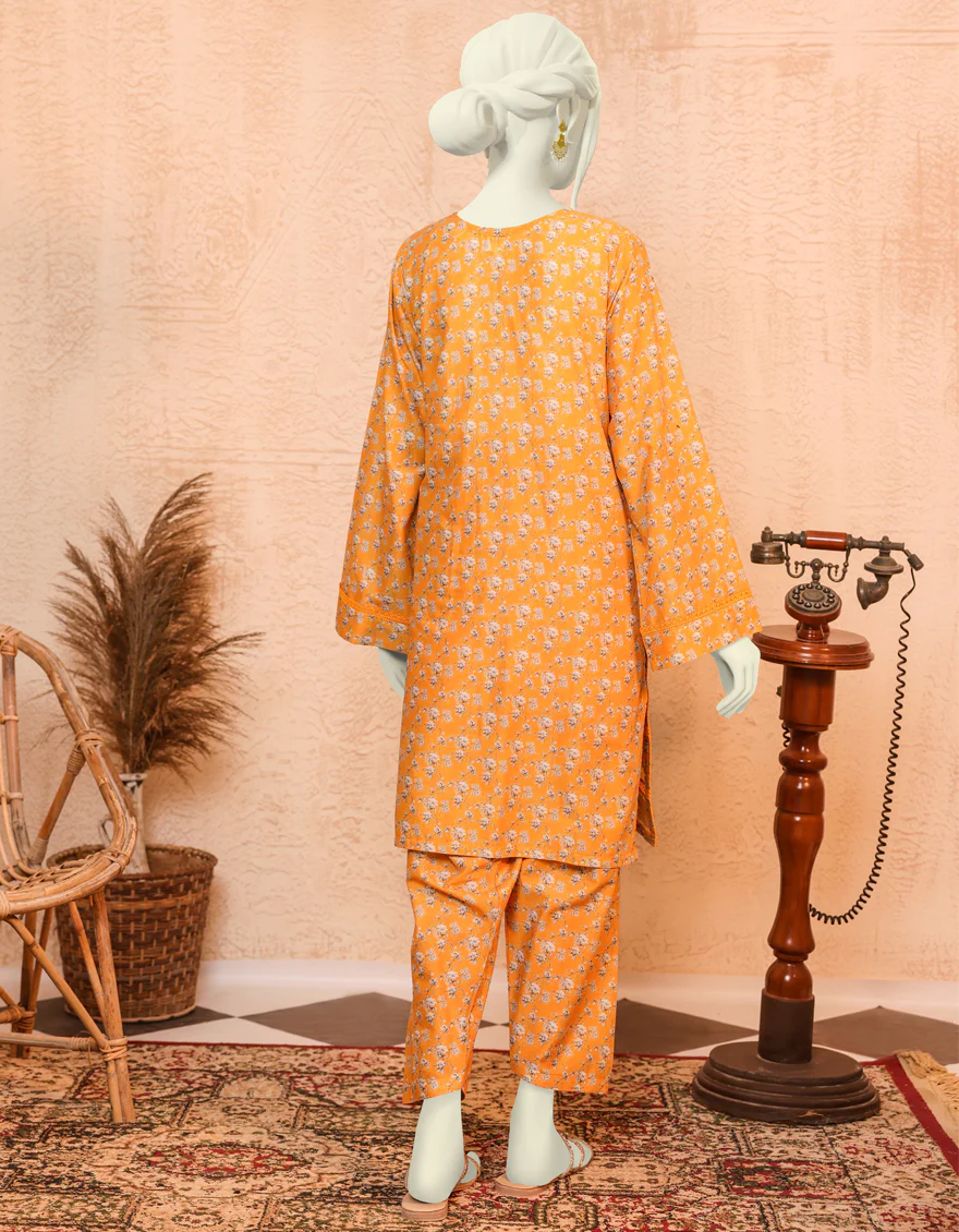 YELLOW LAWN 2PC UNSTITCHED | JJLS-S-JW2-US-22-2005 FB/HIOLAIR - Image 2