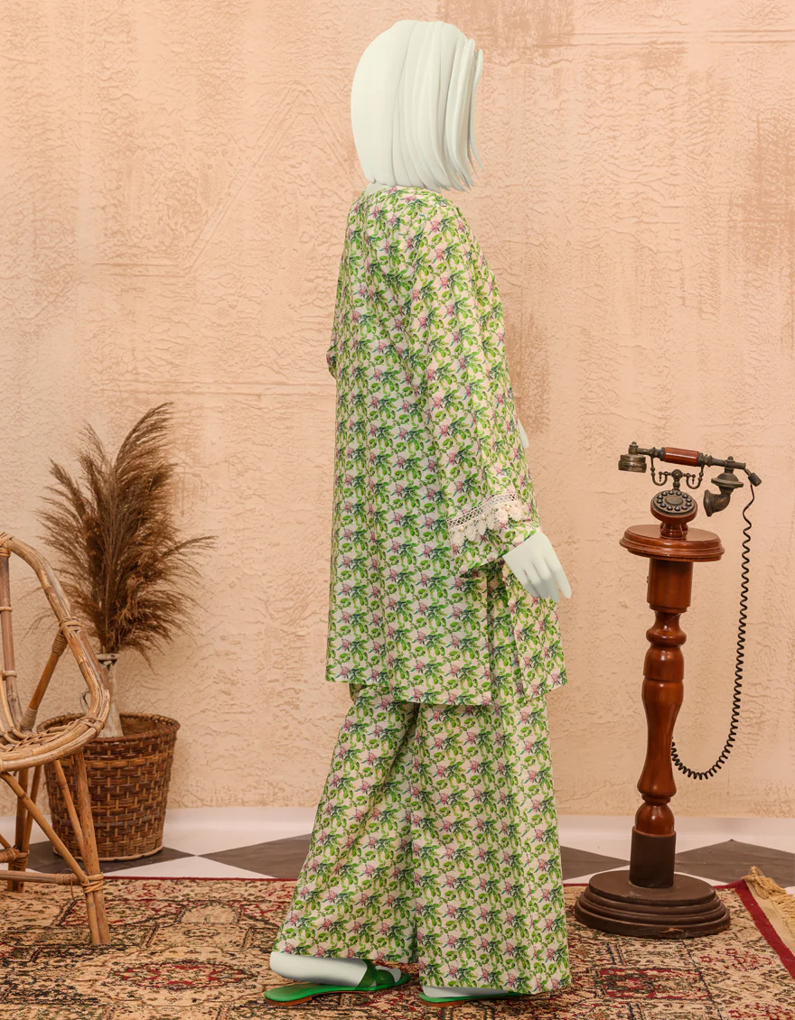 GREEN-OFF WHITE LAWN 2PC UNSTITCHED | JJLS-S-JW2-US-22-2011 FB/ITE - Image 2