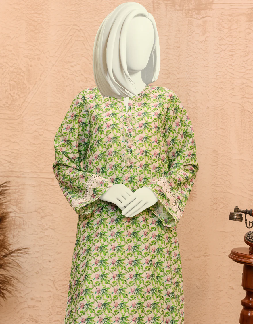 GREEN-OFF WHITE LAWN 2PC UNSTITCHED | JJLS-S-JW2-US-22-2011 FB/ITE - Image 4