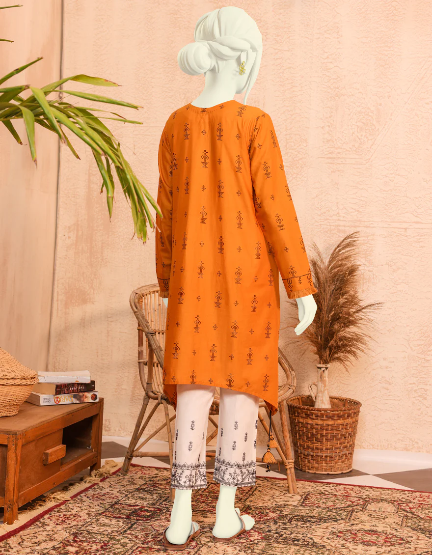 MUSTARD-WHITE LAWN 2PC UNSTITCHED | JJLS-S-JW2-US-22-2016 FB/MARGO - Image 2