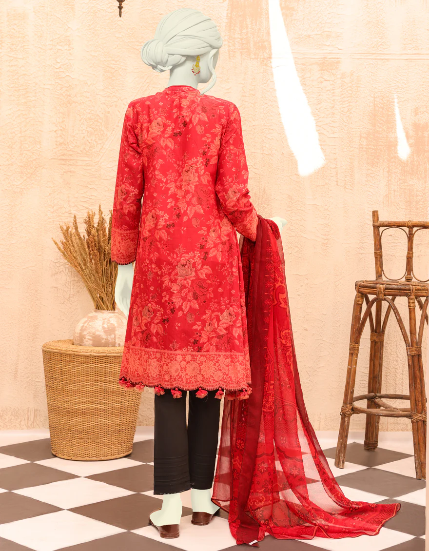 RED LAWN 2PC UNSTITCHED | JJLS-S-JW2-US-22-7004 FB/ESIN - Image 2