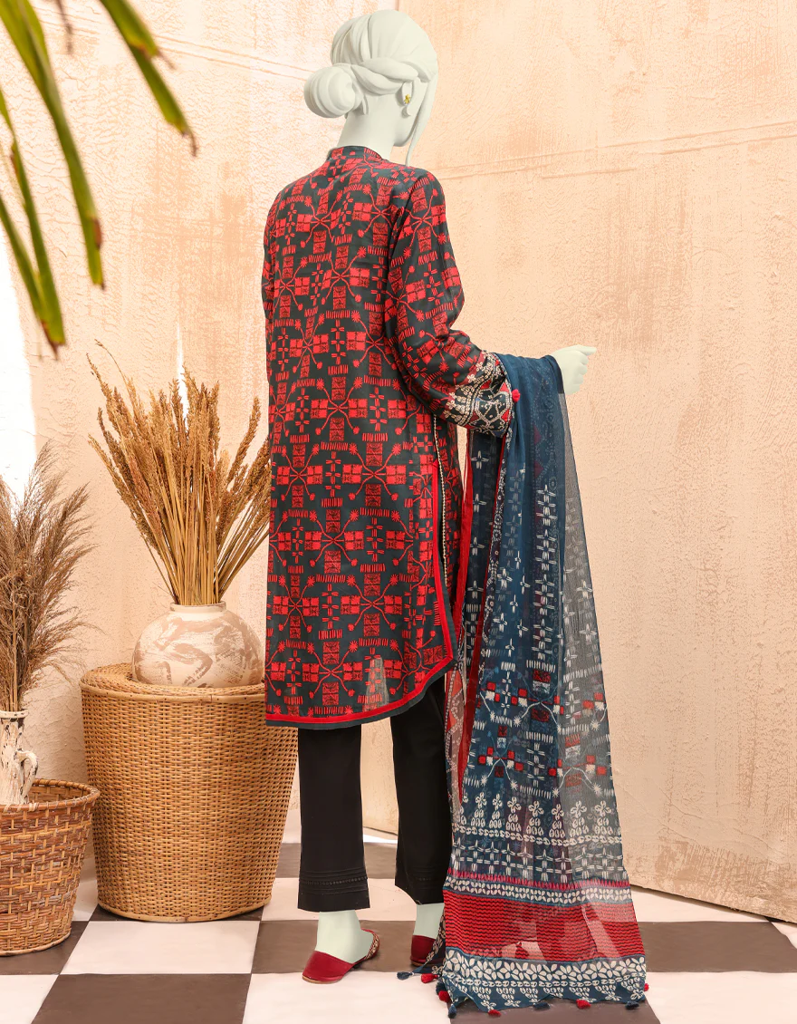 BLUE & RED LAWN 2PC UNSTITCHED | JJLS-S-JW2-US-22-7006 FB/CASPER - Image 2