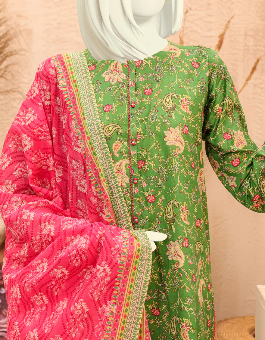 GREEN LAWN 2PC UNSTITCHED | JJLS-S-JW2-US-22-7010 FB/KASHMIR - Image 3