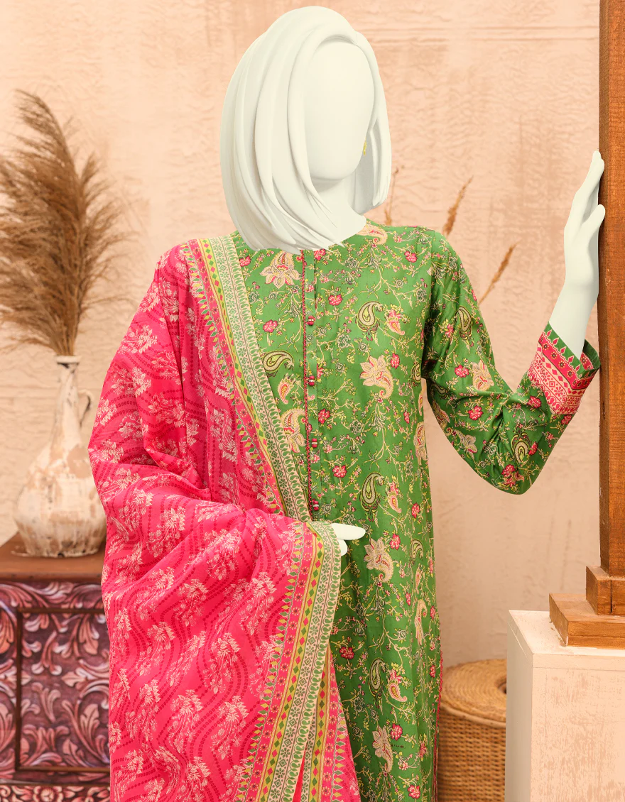 GREEN LAWN 2PC UNSTITCHED | JJLS-S-JW2-US-22-7010 FB/KASHMIR - Image 4