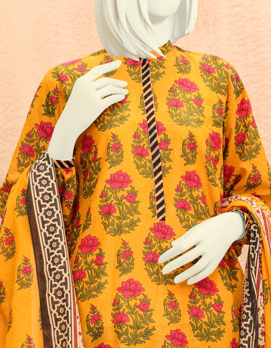 MULTICOLOR LAWN 2PC UNSTITCHED | JJLS-S-JW2-US-22-7013 FB/PHOOL BUTI - Image 3
