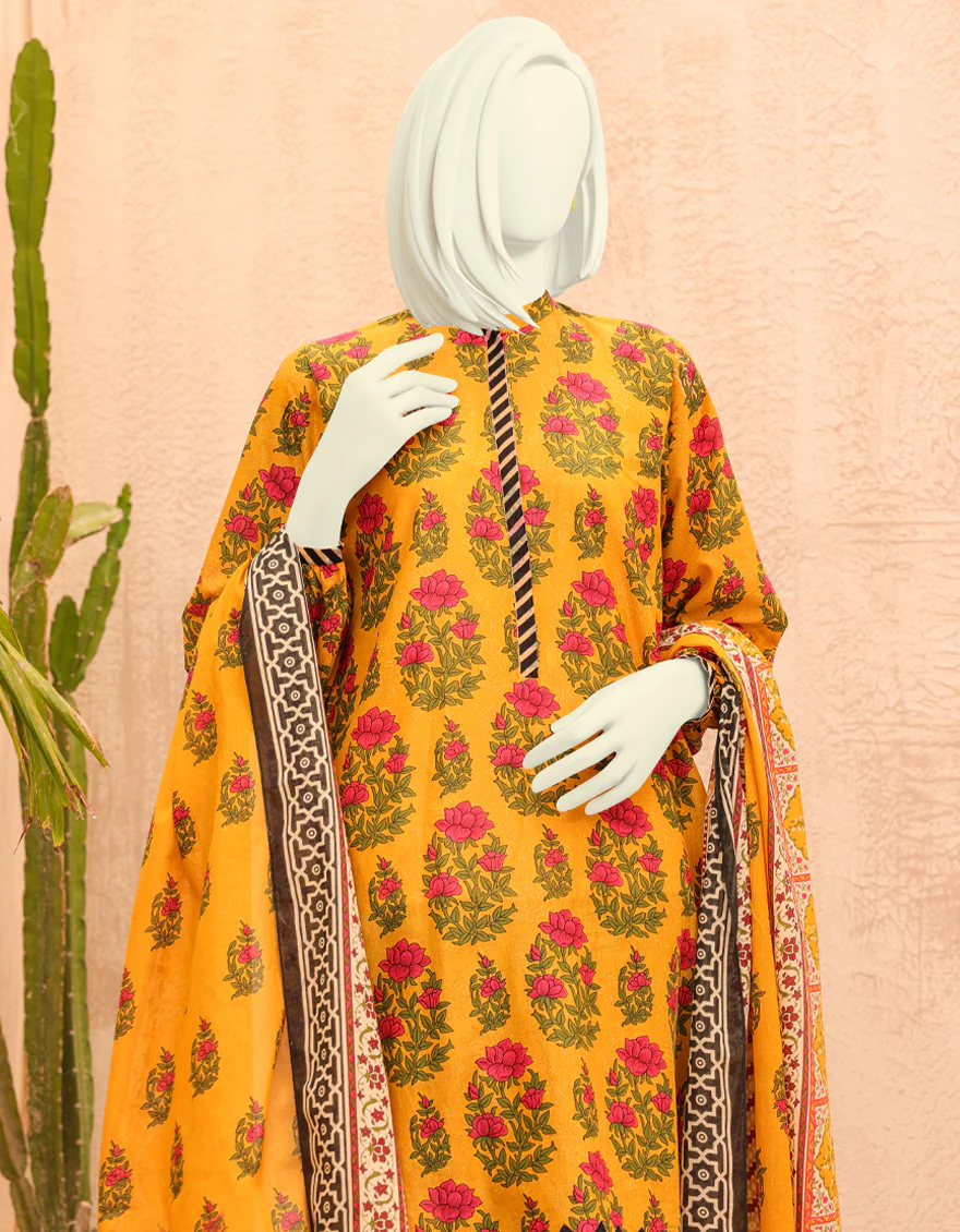 MULTICOLOR LAWN 2PC UNSTITCHED | JJLS-S-JW2-US-22-7013 FB/PHOOL BUTI - Image 4