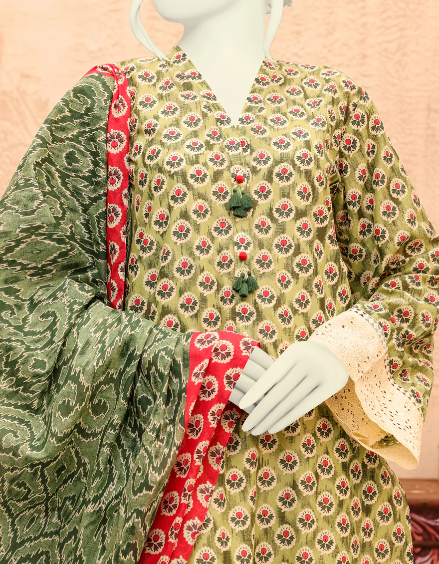 GREEN LAWN 2PC UNSTITCHED | JJLS-S-JW2-US-22-7015 FB/TEHZEEB - Image 3