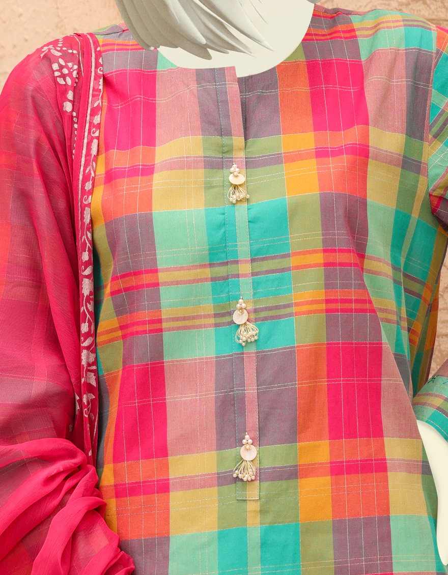 MULTICOLOR LAWN 2PC UNSTITCHED | JJLS-S-JW2-US-22-7017 FB/SADIE - Image 3
