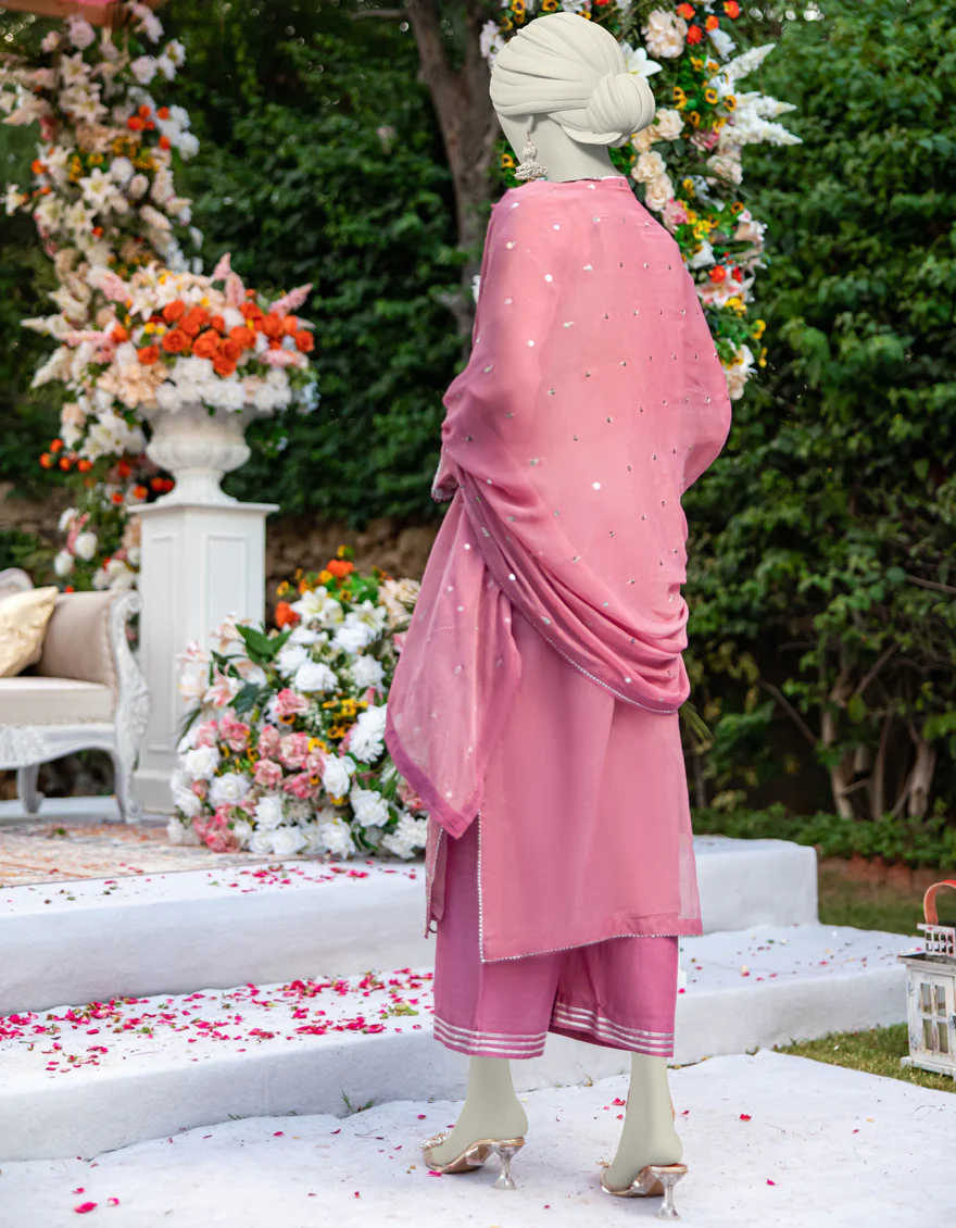 PINK ORGANZA 3PC UNSTITCHED | JJLS-W-JFU-24-718 FB/FALAK-4 - Image 2