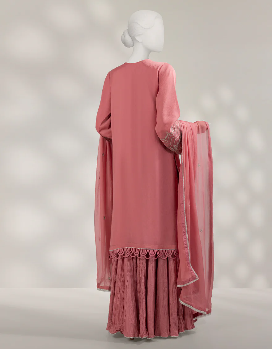 PINK ORGANZA 3PC UNSTITCHED | JJLS-W-JFU-25-710 FB/FALAK-02 - Image 2