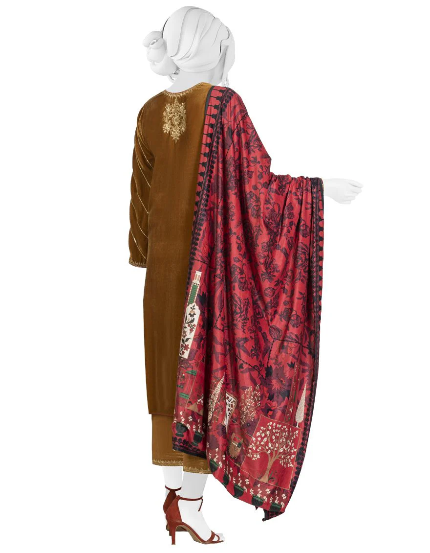VELVET GOLDEN VELVET 3PC UNSTITCHED | JJLS-W-JFU-US-21-707 FB/HF-046 - Image 3