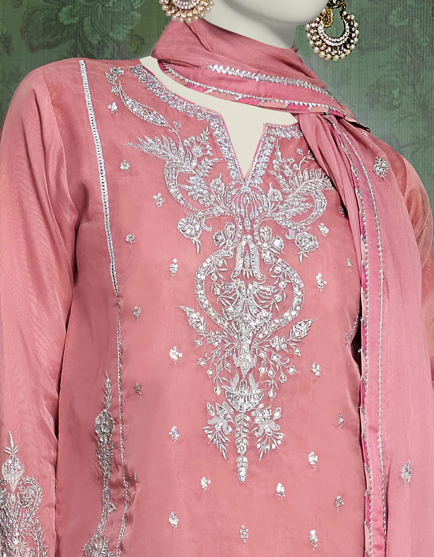 TEA PINK LAWN 3PC UNSTITCHED | JJLS-W-JFU-US-23-709 FB/JH-240 - Image 3
