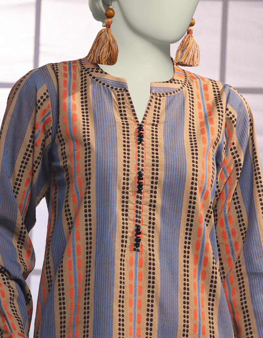 MULTICOLOR JACQUARD 3PC UNSTITCHED | JJLS-W-JW-24-1706 FB/ABORIGINAL-03 - Image 4
