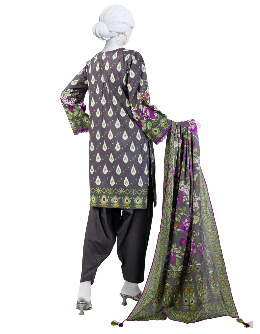 MULTICOLOR CAMBRIC 3PC UNSTITCHED | JJLS-W-JW-24-1709 FB/FLORAL JAMDANI-2 - Image 2