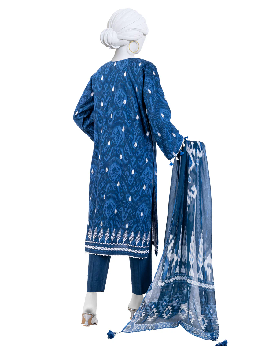 MULTICOLOR CAMBRIC 3PC UNSTITCHED | JJLS-W-JW-24-1714 FB/IKAT-3 - Image 2