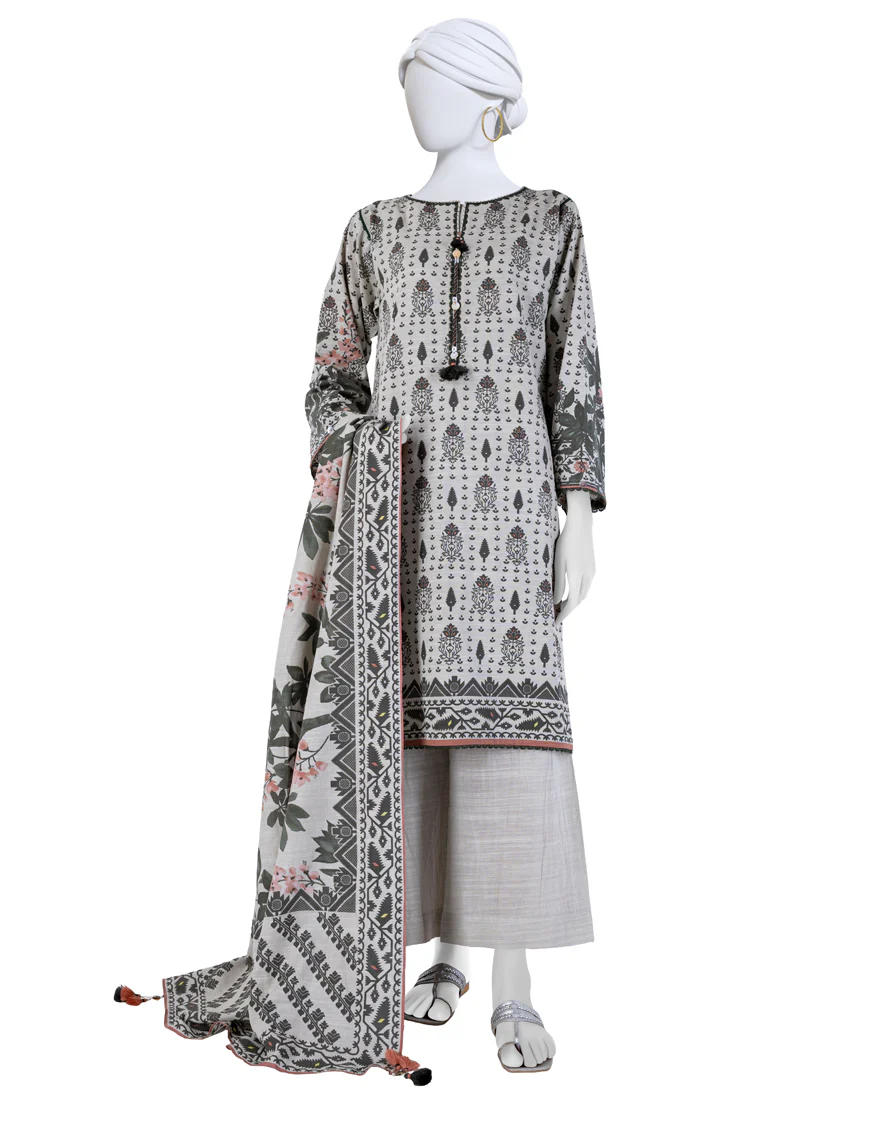 WHITE KHADDAR 3PC UNSTITCHED | JJLS-W-JW-24-1722 FB/FLORAL JAMDANI-5