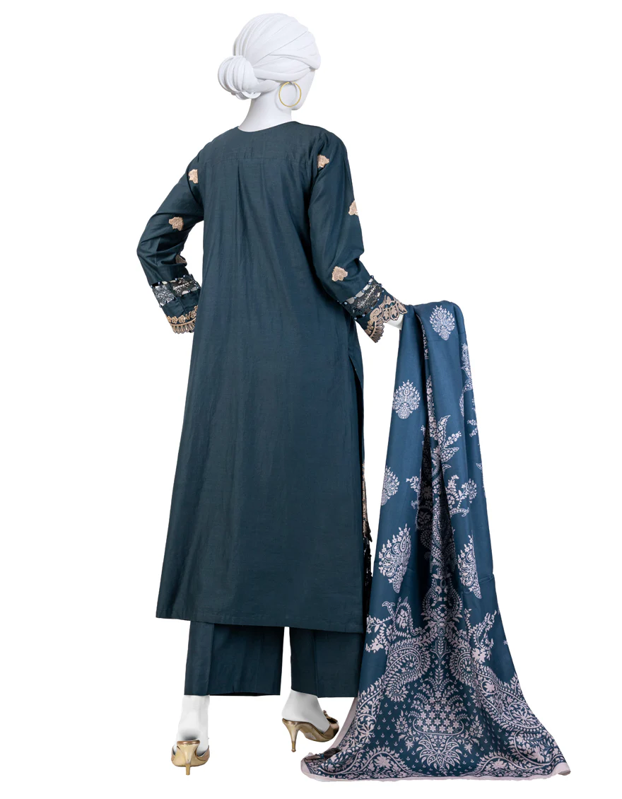 GREEN CAMBRIC 3PC UNSTITCHED | JJLS-W-JW-24-1739 FB/LUXE-A-4 - Image 2