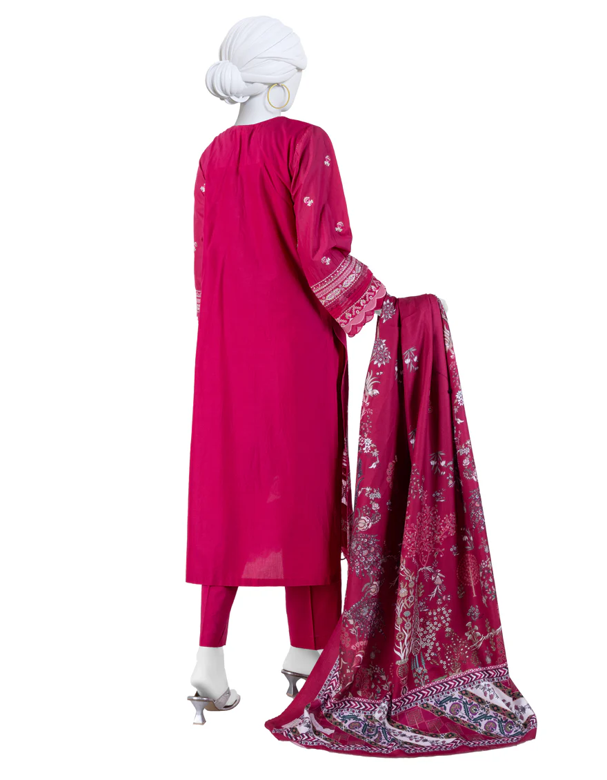 PINK CAMBRIC 3PC UNSTITCHED | JJLS-W-JW-24-1741 FB/LUXE-A-6 - Image 2