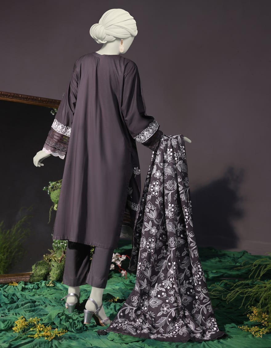 GREY CAMBRIC 3PC UNSTITCHED | JJLS-W-JW-24-1744 FB/LUXE-B-1 - Image 3