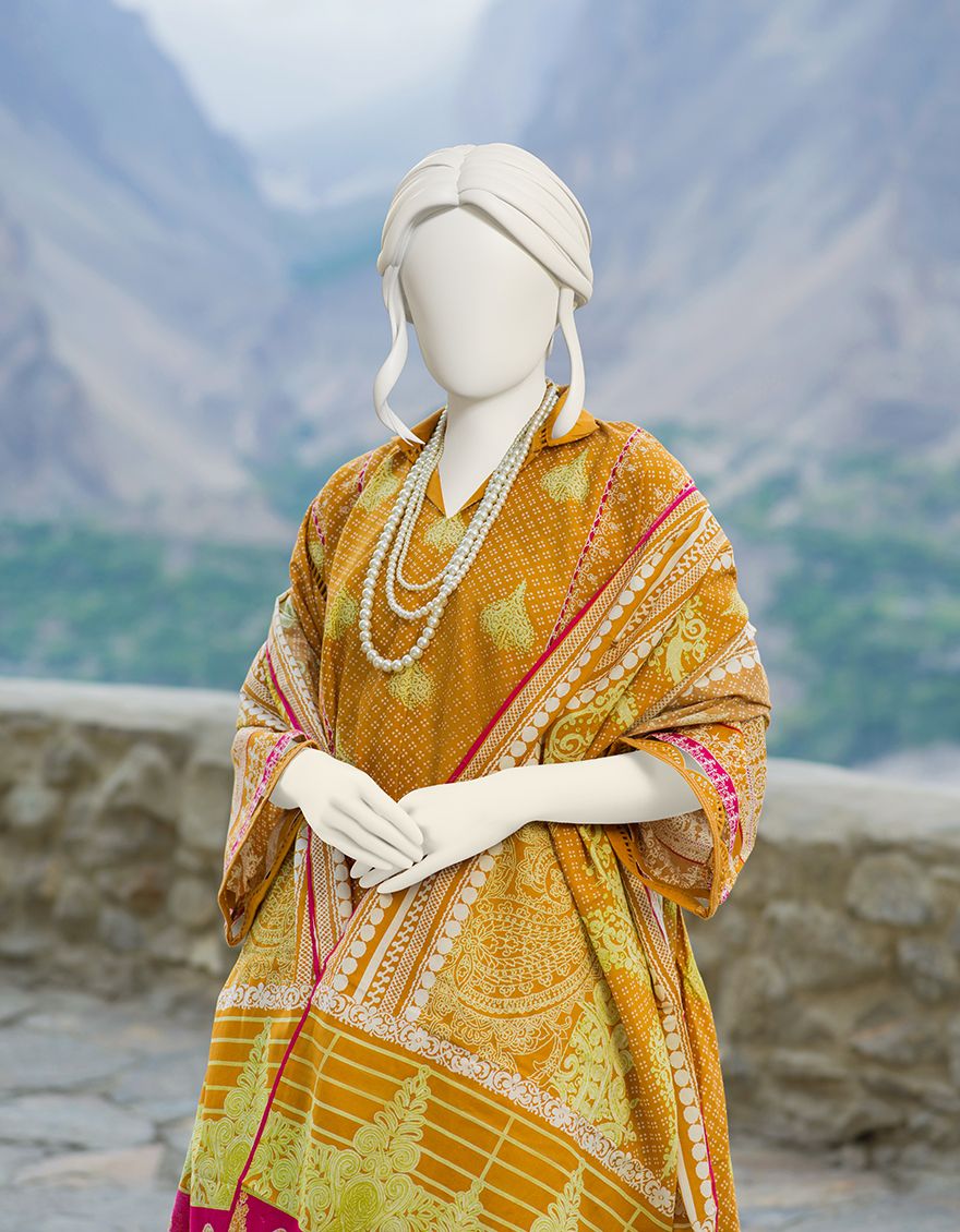 MUSTARD CAMBRIC 3PC UNSTITCHED | JJLS-W-JW-US-21-1725 FB/ZARI - Image 2