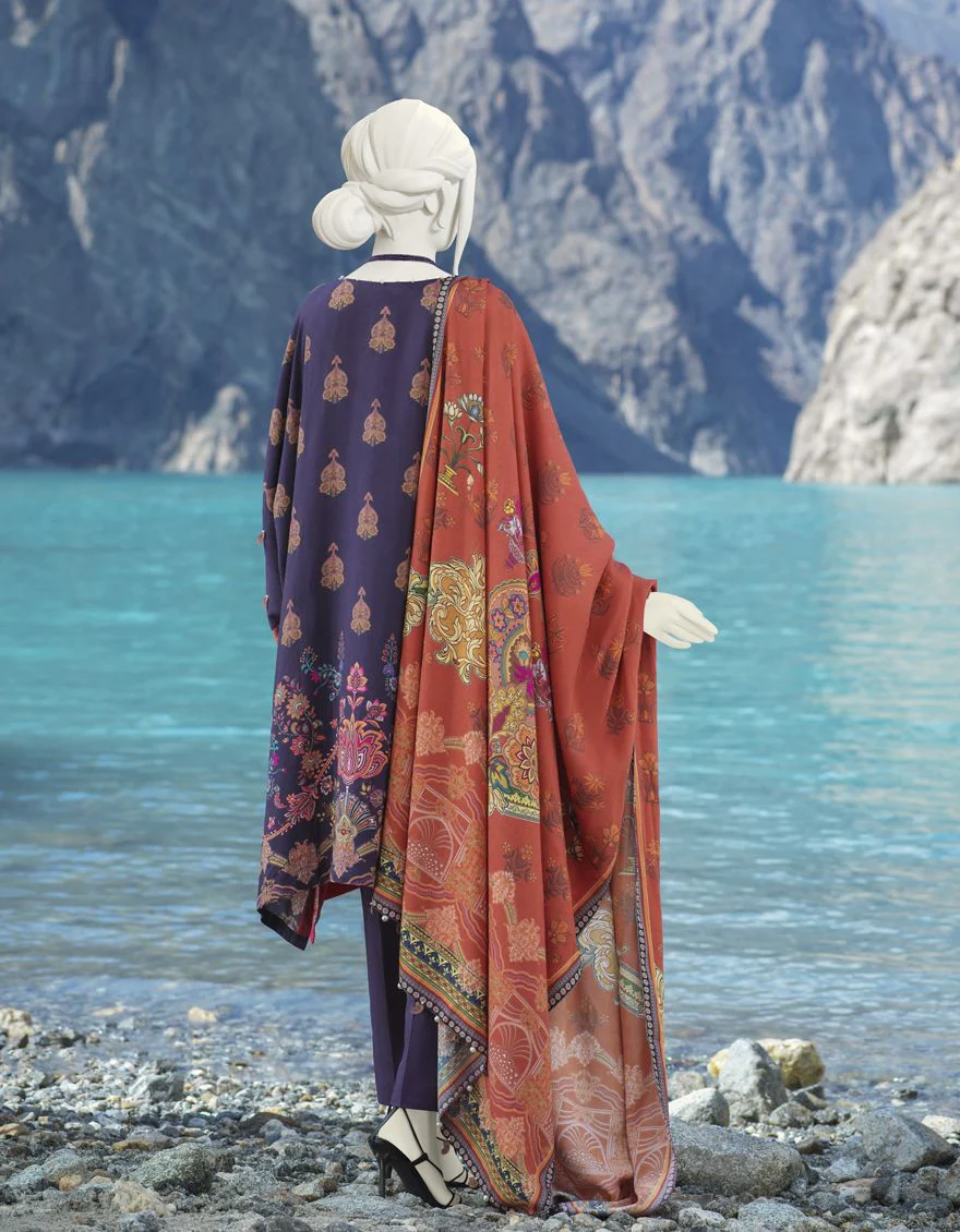 PURPLE 3PC UNSTITCHED | JJLS-W-JW-US-21-1755 FB/CASHMERE - Image 3