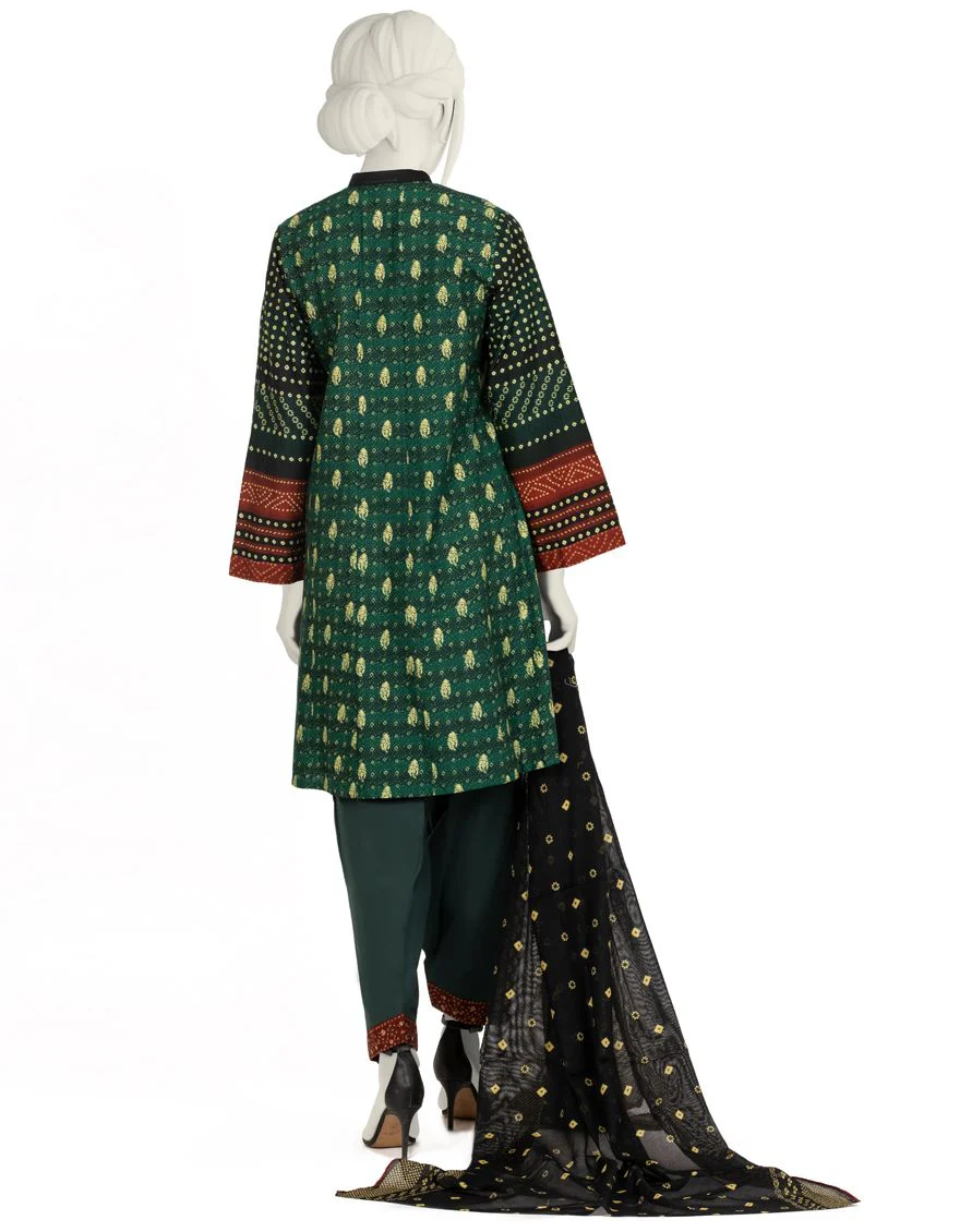 GREEN CAMBRIC 3PC UNSTITCHED | JJLS-W-JW-US-21-1758 FB/MADDER - Image 2