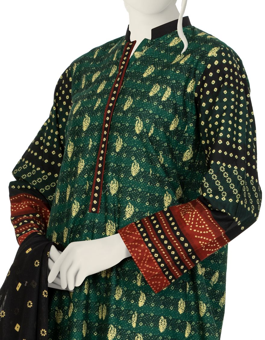 GREEN CAMBRIC 3PC UNSTITCHED | JJLS-W-JW-US-21-1758 FB/MADDER - Image 3
