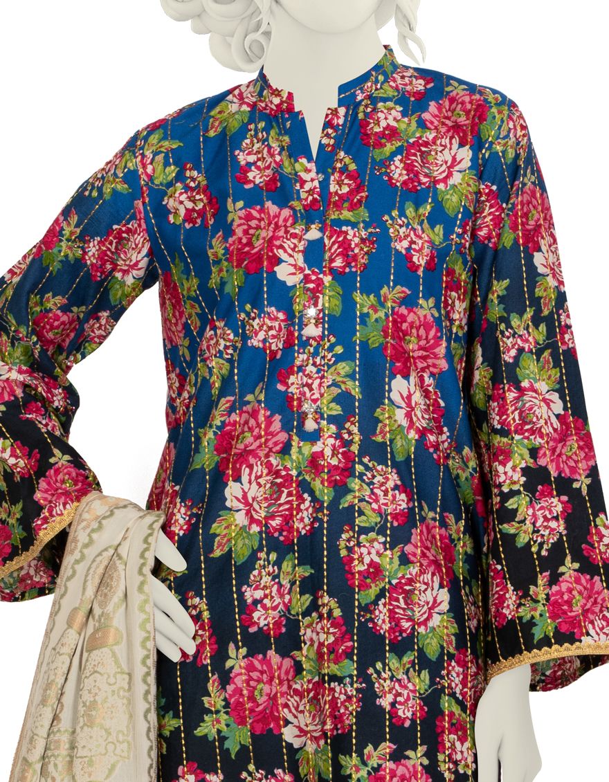 BLUE CAMBRIC 3PC UNSTITCHED | JJLS-W-JW-US-21-1767 FB/RETRO - Image 3